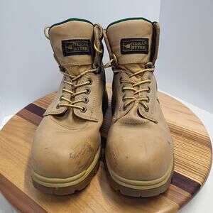 Texas Steer Maximus Safety Work Boots Oil Slip Resistant Steel Toe Mens 11 Tan